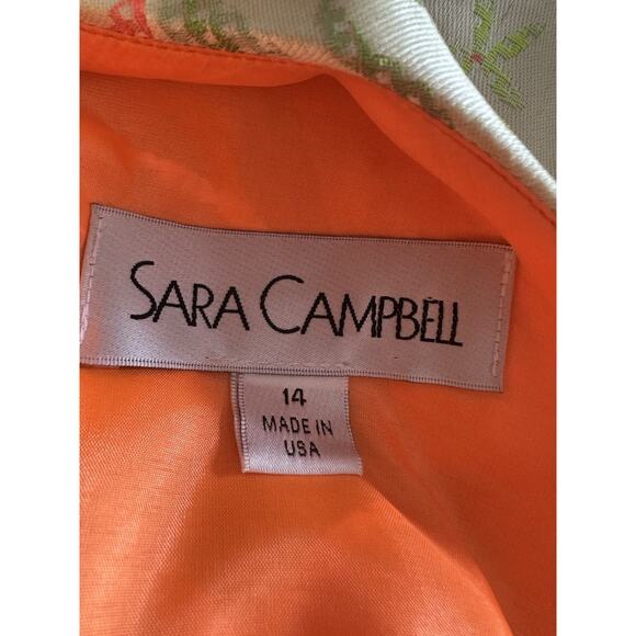 Sara Campbell Size 14 Satin Silky Neon Floral Dress - Picture 2 of 8